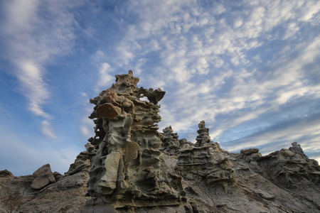 Sandstone rock formation, Fantasy Canyon, Utahの写真素材