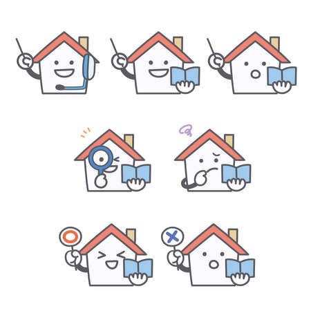 Icon set for searching and property searching for houseのイラスト素材