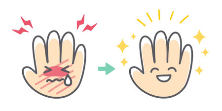 Before after the troubles of rough troublesのイラスト素材