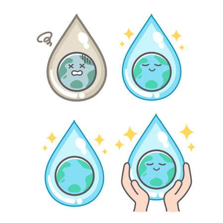 Earth water setのイラスト素材