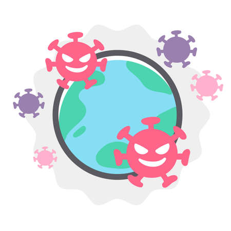 Set of coronavirus of the earthのイラスト素材