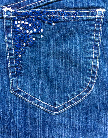 Pocket on jeans fashion denim fabric backgroundの写真素材