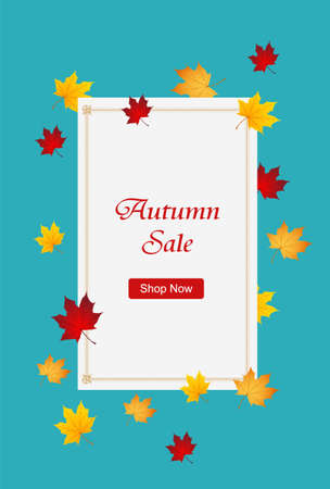 Autumn background layout decorate with leaves. Vector Illustration.のイラスト素材