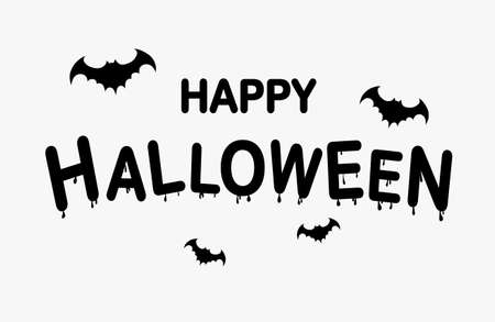 Happy Halloween dripping text effect. Vector Illustration.のイラスト素材