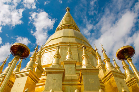 Ancient Pagoda Golden Templeの写真素材