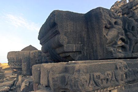 carving at kangra fort, himachal pradeshの写真素材