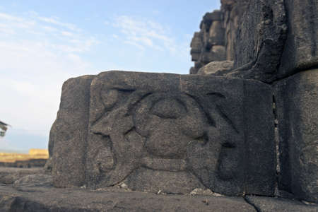 carving at kangra fort, himachal pradeshの写真素材