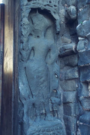 carving at kangra fort, himachal pradeshの写真素材