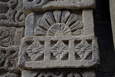 carving at kangra fort, himachal pradeshの写真素材