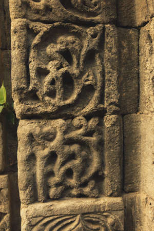 carving at kangra fort, himachal pradeshの写真素材