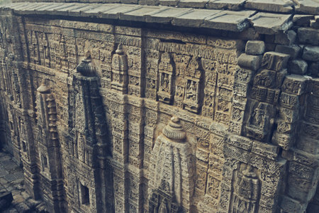 carving at kangra fort, himachal pradeshの写真素材