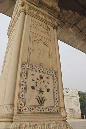 Ancient wall of the Jain temple in Jaipur, Indiaの写真素材