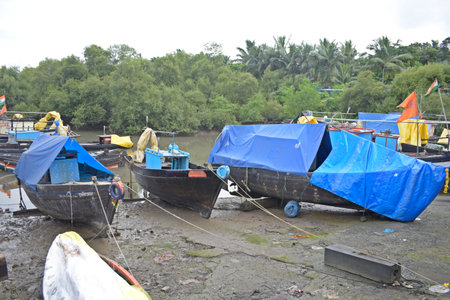 fishing port mumbaiの写真素材