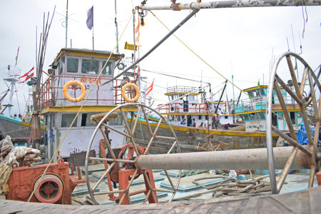 fishing port mumbaiの写真素材