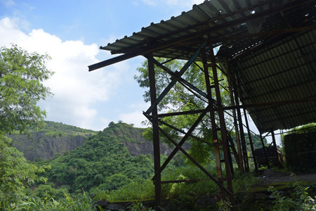 The roof of a house on the mountain in the forest, Thailand.の写真素材