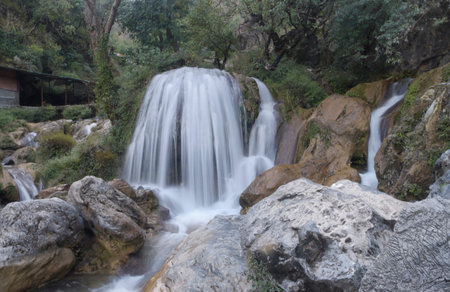 Waterfall in the mountains of Sierra Nevada, Andalusia, Spain