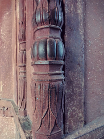 Vintage wooden door in Kathmandu Durbar square, Nepalの写真素材