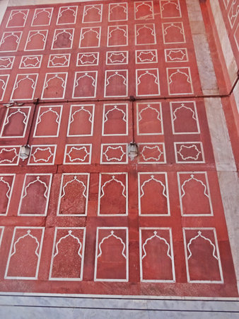 Architecture details of Taj Mahal, Agra, Indiaの写真素材