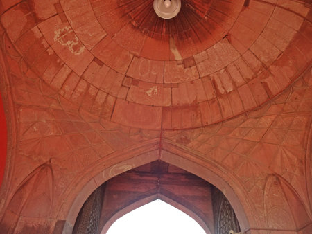 Architectural detail of the Qutub Minar in Delhi, Indiaの写真素材