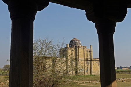Tomb of Mughal Emperor Humayun in Delhi, Indiaの写真素材