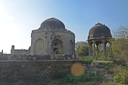 Tomb of the Mughal Emperor Humayun in Delhi, Indiaの写真素材