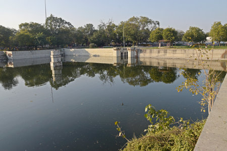 Pond in the center of the city of Hanoi, Vietnamの写真素材