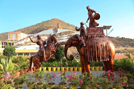 Replica of War of Haldighati in Pratap Gaurav Kendra Rashtriya Tirtha at Tiger Hill in Udaipur, Rajasthan, India. Photo/Sumit Saraswatの写真素材