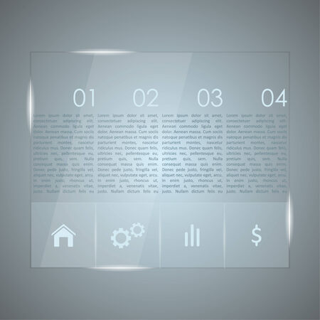 Glass infographic. Transparent glass plates. vectorのイラスト素材