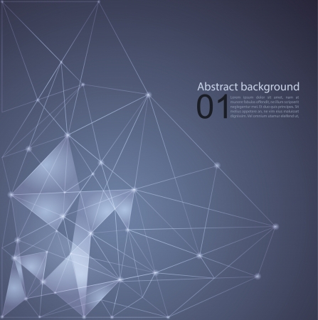 Blue Abstract Mesh Background with glowing lines, circles and shapes. Techno design. vectorのイラスト素材