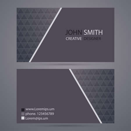 Modern  business card template with gray, brown triangles. spectrumのイラスト素材