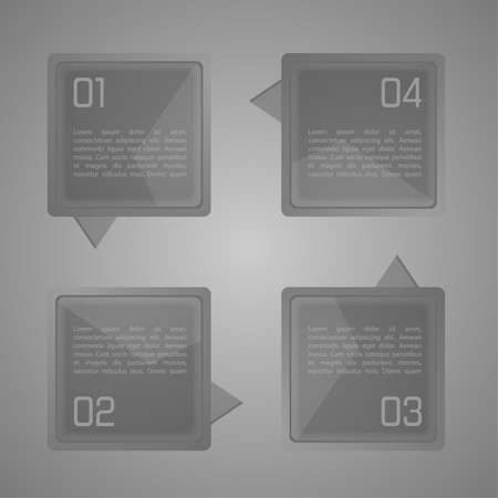 Set of matt banners with glossy surface for infographics, option numbers, websites, reports. Layout for business reports.のイラスト素材