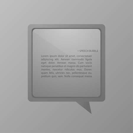 Modern gray spech bubble with a matte surface. Template for for infographics, option numbers, websites, reports. Layout for business reports.のイラスト素材