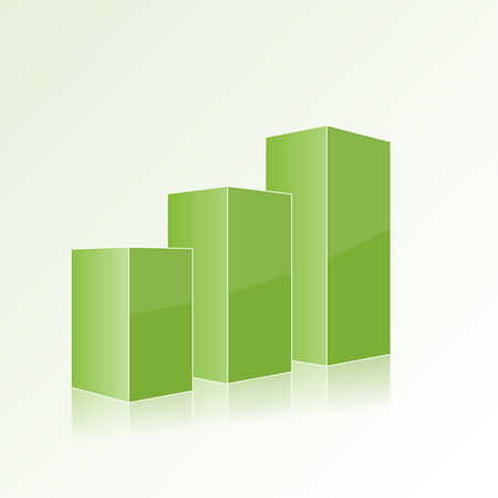 Green step by step chart with positive growth. Volumetric izolirovynnye figure template for design, web, reports, presentations Volumetric  isolated figure template for design, web, reports, presentationsのイラスト素材
