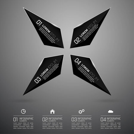 Modern design of shining crystals, triangular shapes. For business design, infographics, number options, step presentation, brosher, reports, notes,  websites or workflow layout. vector illustration. Minimalist style.のイラスト素材