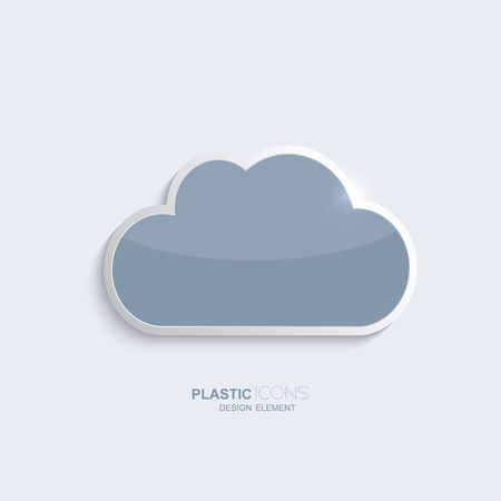 Plastic cloud icon. Sky blue color. Creative element for your Web site, the Internet, textのイラスト素材
