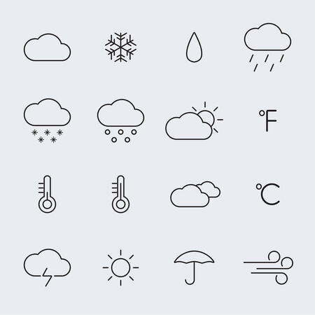 Set weather icons. Flat design. Vector. for websites, mobile phones, the Internet. uiのイラスト素材