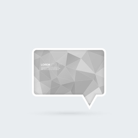 Bubble speech with the texture of the triangles on a gray background.のイラスト素材