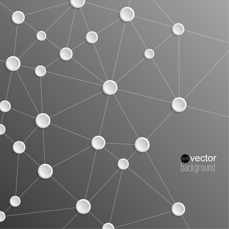 abstract  background with transparent mesh and glowing lines, plastic circles and shapes. のイラスト素材