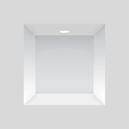 Empty niche in the wall with lights, to display various items.のイラスト素材