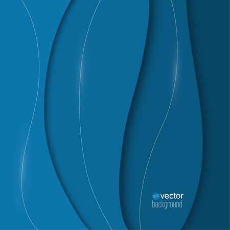 Abstract background of blue paper strips and glowing lines. のイラスト素材