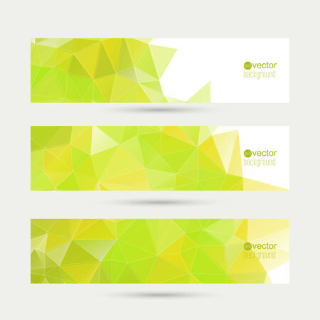 Set of banners with triangles and polygon mesh.のイラスト素材