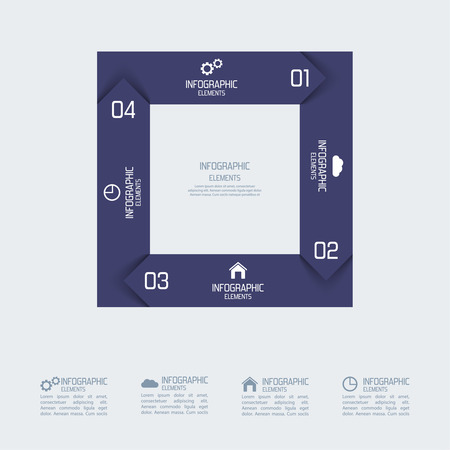 closed  paper stickers arrows with numbers and signs.  for infographic, numbered banners,graphic or website layout vector, template for business reports. のイラスト素材