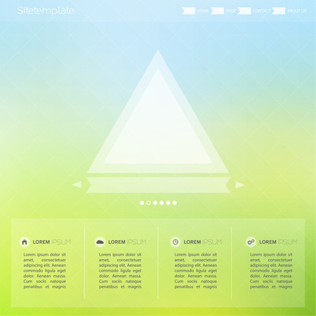 Bright interface for the Web and mobile site. Template for corporate design. Flat minimalism. Blurred background.のイラスト素材