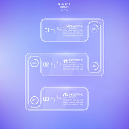Transparent glossy panel on blurred . for infographic, numbered banners,graphic or website layout vector, template for business reports, application form. web and mobile templateのイラスト素材