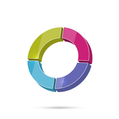  Colored icon with round graphic. For the record profits, reportsのイラスト素材