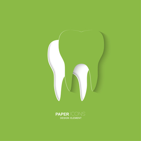 Paper icon tooth. Medical design.のイラスト素材