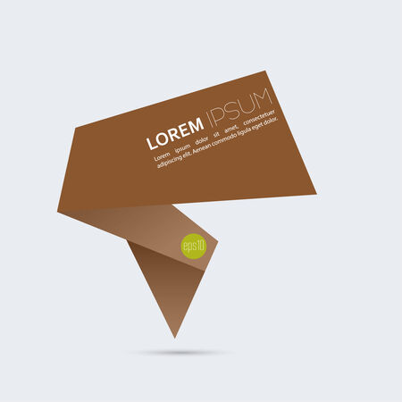 Abstract background with origami brown speech bubble vector. flat designのイラスト素材