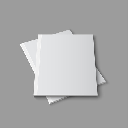 Blank empty magazine template lying on a gray background. vectorのイラスト素材
