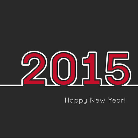 creative happy new year 2015 design.  Flat design.のイラスト素材