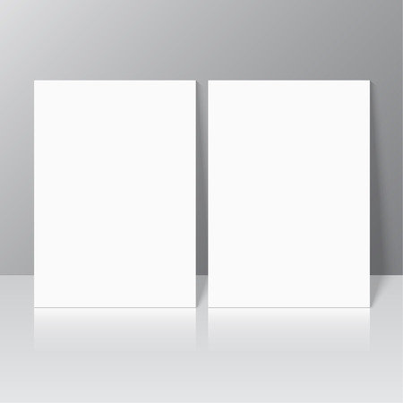 Blank empty magazine or book or booklet, brochure, leaflet template stationary standing  on a gray background. vectorのイラスト素材